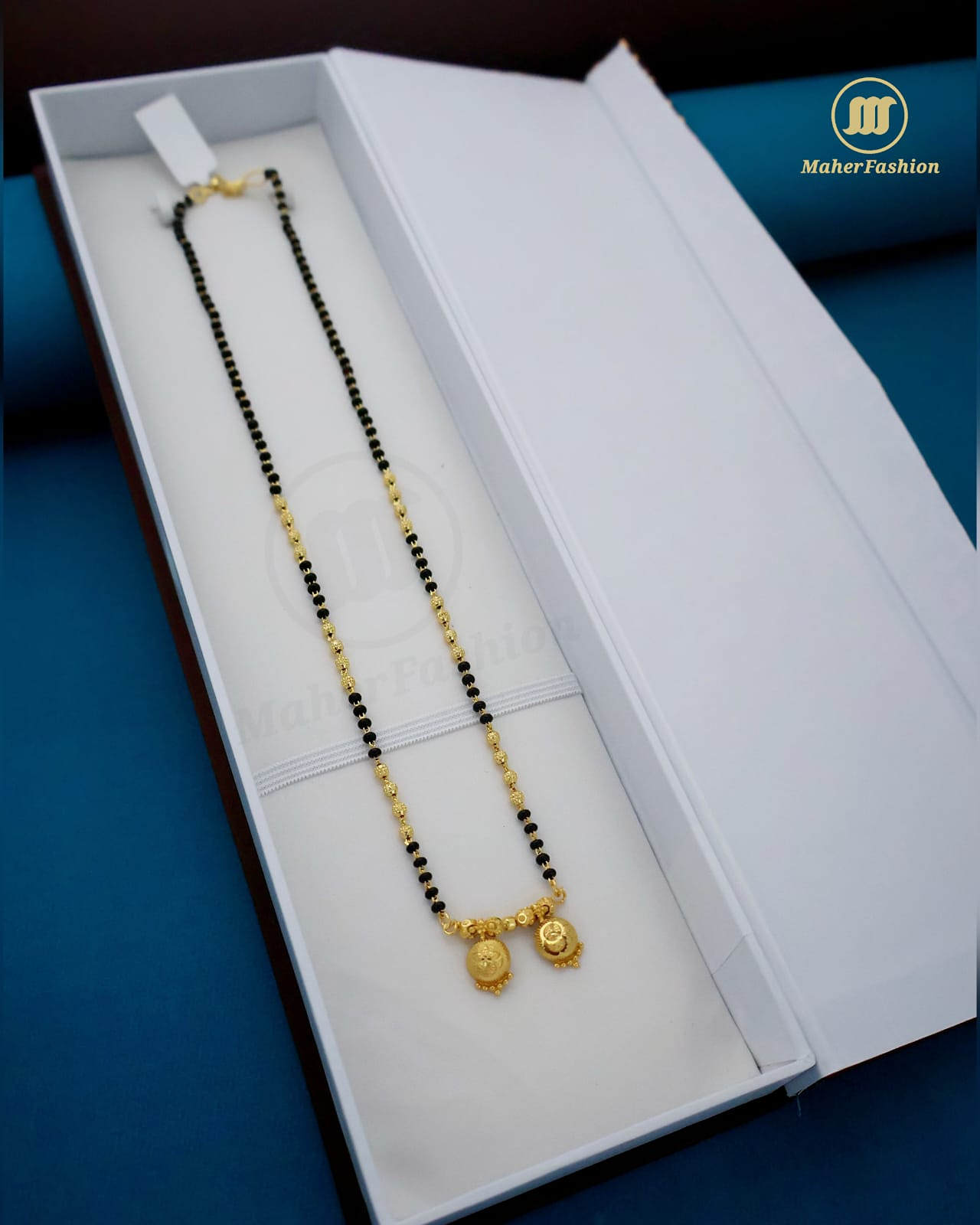 CLASSY DESIGNER GOLD PLATED SHORT MANGALSUTRA